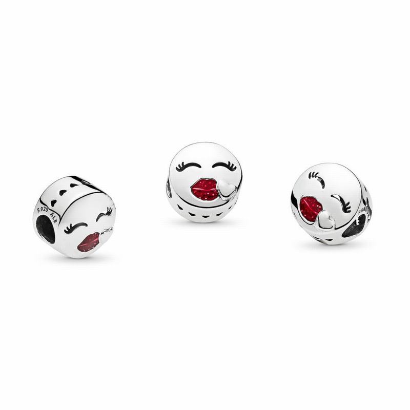 Pandora Kiss Charm - Sterling Silver/Enamel/Red - Canada | YP9071TN